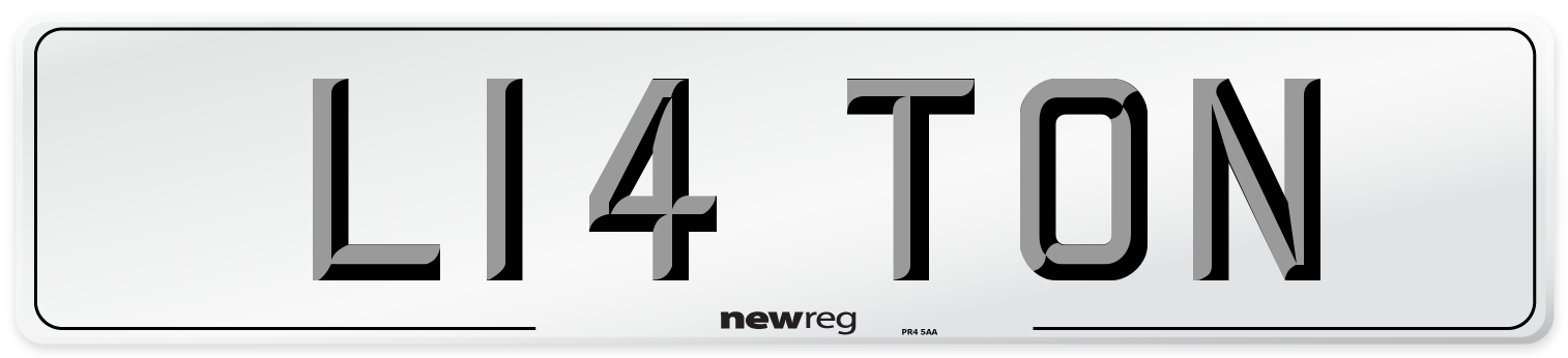 L14 TON Number Plate from New Reg